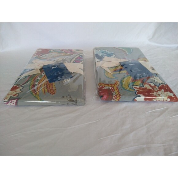 NEW Vtg Pier 1 Imports Tropical Floral KING Pillow Shams Pair deadstock retired - Picture 6 of 7